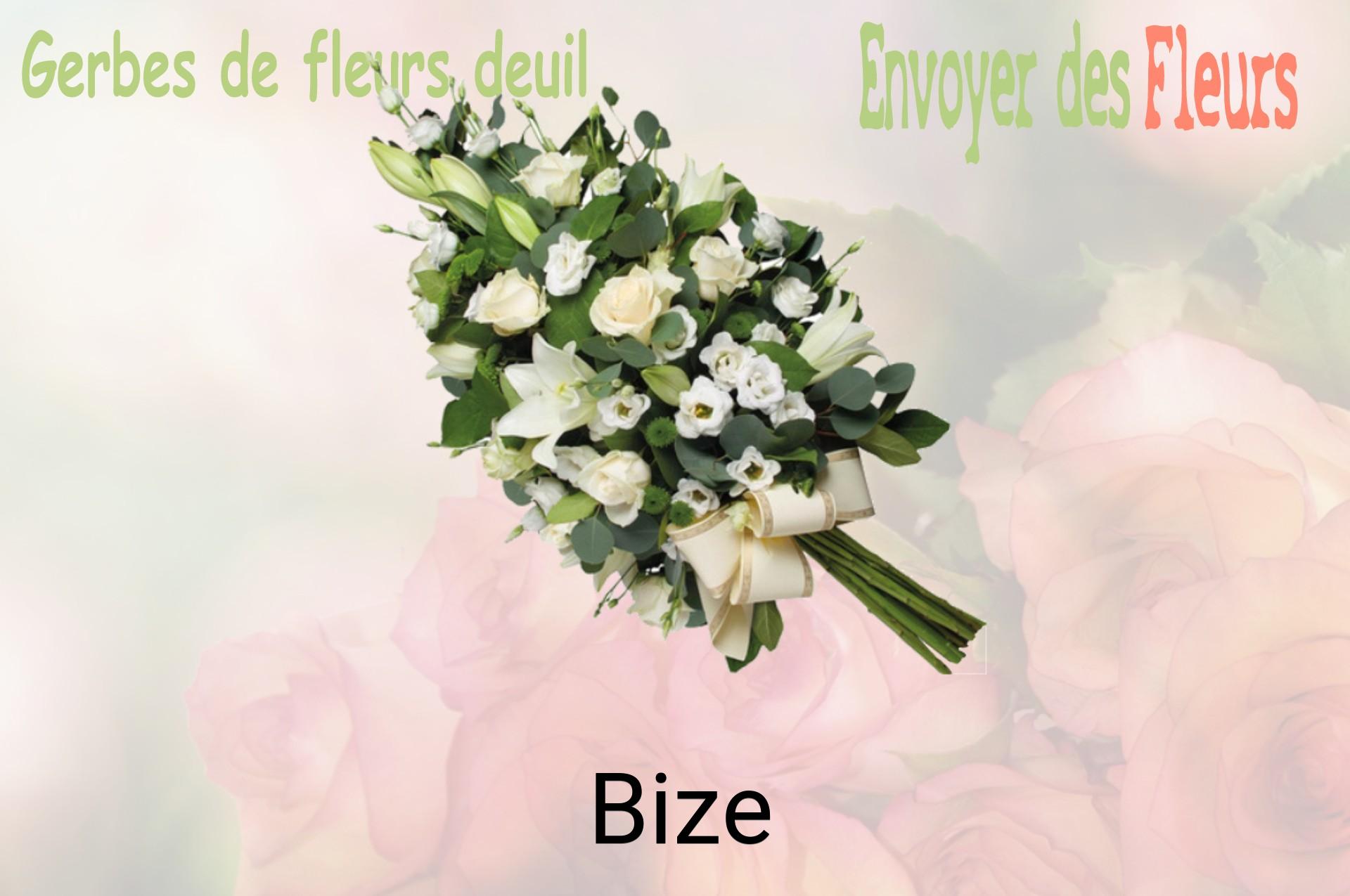 Gerbe de fleurs de deuil livrée à Bize